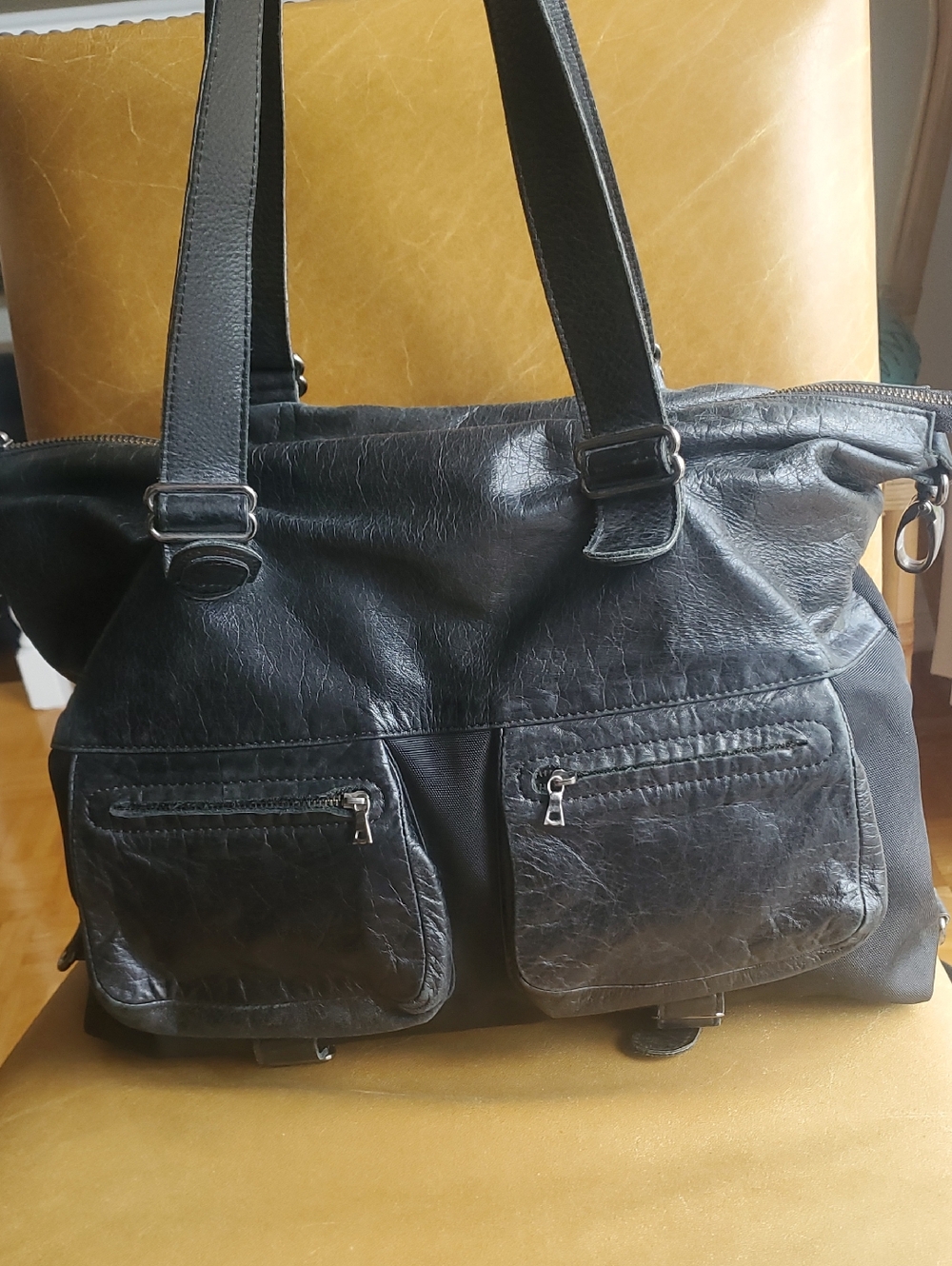 Vintage Rudsak Atelier Noir Shoulder Slouch Hobo Cargo Expandable Leather Bag - Picture 11 of 12